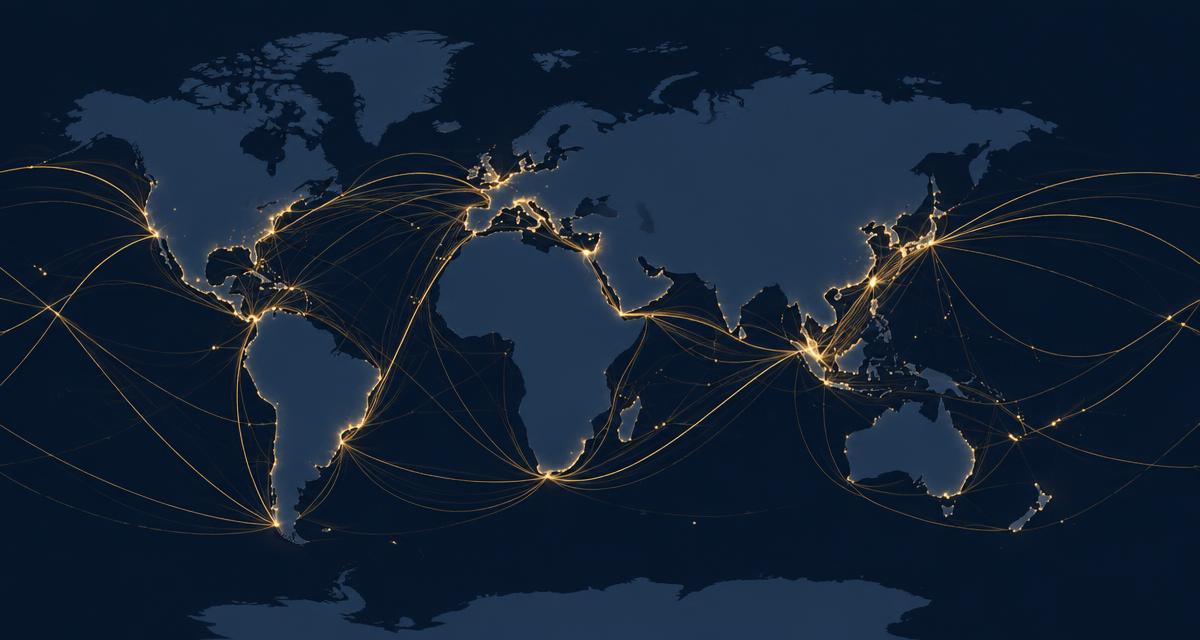 Abstract world map with conflict and disruption hotspots used in geopolitical risk modelling